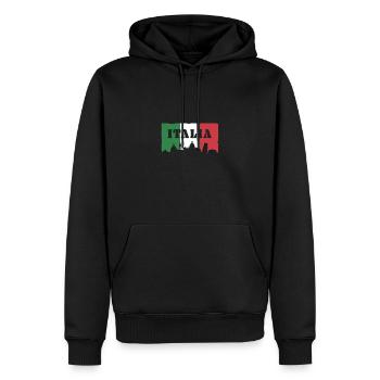 Drapeau italien avec lettrage Italia - Sweat à capuche Premium bio Homme - noir - Devant - Nico (187cm)