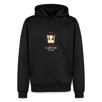 Ich Liebe Dich Sehr Lustiges Brot Design Mit - Männer Premium Bio Hoodie - Schwarz - Vorne - Nico (187cm)