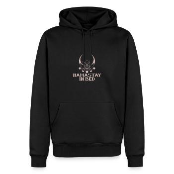Namastay In Bed Yoga Lotus Blüte Design - Männer Premium Bio Hoodie - Schwarz - Vorne - Nico (187cm)