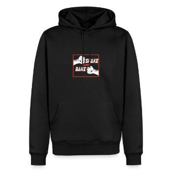 Shake And Bake Fist Thrust Fun Design - Men’s Premium Organic Hoodie - black - Front - Nico (187cm)