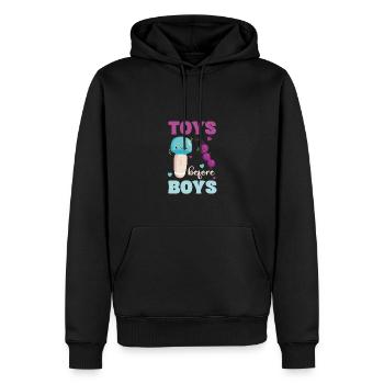 Jouets avant les garçons Drôle de dicton - Sweat à capuche Premium bio Homme - noir - Devant - Nico (187cm)