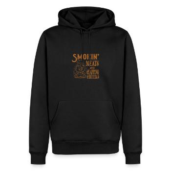 Smokin' Meats And Clapping Cheeks Grillen BBQ - Männer Premium Bio Hoodie - Schwarz - Vorne - Nico (187cm)