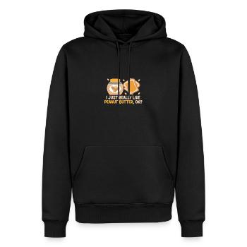 J’aime juste le beurre de cacahuète, d’accord ? Humoristique - Sweat à capuche Premium bio Homme - noir - Devant - Nico (187cm)
