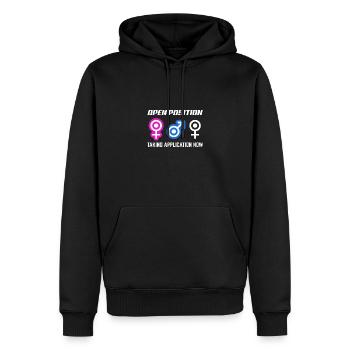 Offene Stelle Bewerbungen Jetzt Annehmen - Männer Premium Bio Hoodie - Schwarz - Vorne - Nico (187cm)