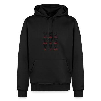 Rentier Humor: Von Dasher Bis Rudolph Mit - Männer Premium Bio Hoodie - Schwarz - Vorne - Nico (187cm)