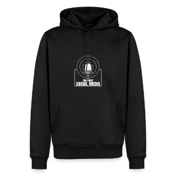 Das Erste Soziale Medium Funkgerät Mikrofon Retro - Männer Premium Bio Hoodie - Schwarz - Vorne - Nico (187cm)