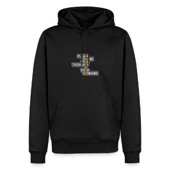 Please share your thoughts and opinions Shut up - Men’s Premium Organic Hoodie - black - Front - Nico (187cm)