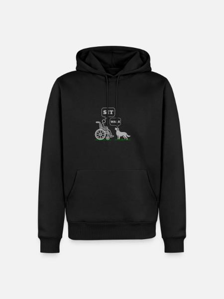 De rolstoel zit de Symboolhumor van de Hondgang - Mannen Premium Bio hoodie - zwart