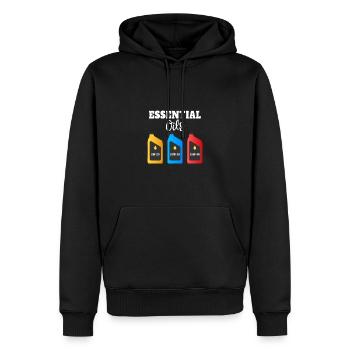 Illustration amusante d’huiles essentielles pour - Sweat à capuche Premium bio Homme - noir - Devant - Nico (187cm)