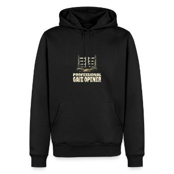 Professioneller Toröffner für Naturfreunde - Männer Premium Bio Hoodie - Schwarz - Vorne - Nico (187cm)