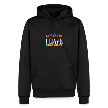 Warte Auf Mich, Ich Habe Kleine Beine Humorvoller - Männer Premium Bio Hoodie - Schwarz - Vorne - Nico (187cm)