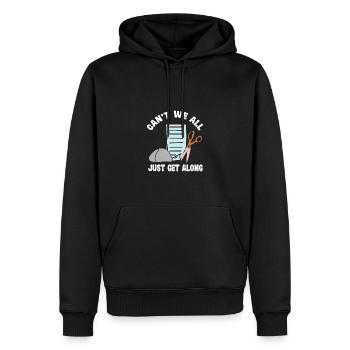 We can't all just get along well - Men’s Premium Organic Hoodie - black - Front - Nico (187cm)