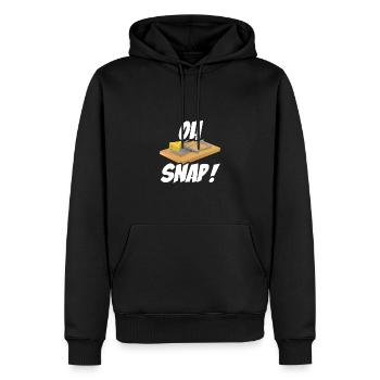 Oh Snap Lustiger Cartoon Stil Mit Mausefalle - Männer Premium Bio Hoodie - Schwarz - Vorne - Nico (187cm)