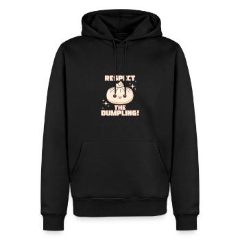 Respect The Dumpling Mignon Cartoon Dumpling - Sweat à capuche Premium bio Homme - noir - Devant - Nico (187cm)