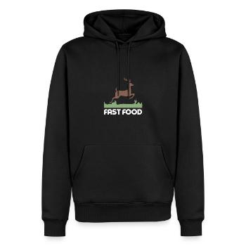 Restauration rapide Cerf Nature Forêt Animal - Sweat à capuche Premium bio Homme - noir - Devant - Nico (187cm)