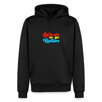Leftovers Are For Quitters Funny Food Quote - Men’s Premium Organic Hoodie - black - Front - Nico (187cm)