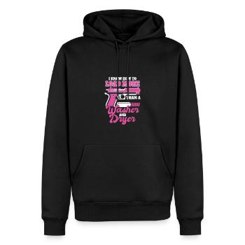 I know how to do more than one washing machine and - Men’s Premium Organic Hoodie - black - Front - Nico (187cm)