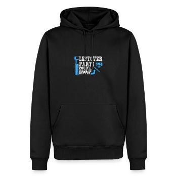 Leftover Parts Proof I Made It Better Screws - Men’s Premium Organic Hoodie - black - Front - Nico (187cm)