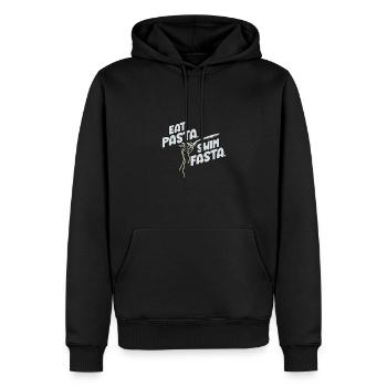 Eat Pasta Swim Fasta Lustiger Wassersport Slogan - Männer Premium Bio Hoodie - Schwarz - Vorne - Nico (187cm)