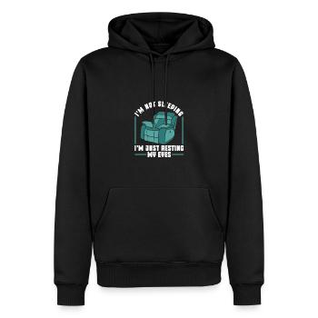I'm Not Sleeping I'm Just Resting My Eyes - Männer Premium Bio Hoodie - Schwarz - Vorne - Nico (187cm)