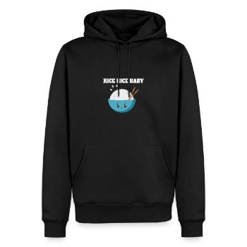 Riz Riz Bébé Mignon Bol Illustration - Sweat à capuche Premium bio Homme - noir - Devant - Nico (187cm)
