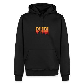 Abenteuerliche Scooter-Silhouette im - Männer Premium Bio Hoodie - Schwarz - Vorne - Nico (187cm)