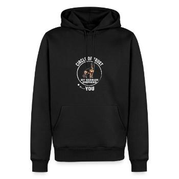 Cercle de confiance Mon fidèle berger allemand - Sweat à capuche Premium bio Homme - noir - Devant - Nico (187cm)