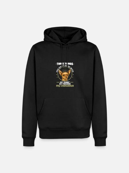 Three things: family, freedom, Chihuahua - - Men’s Premium Organic Hoodie - black