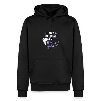 Friseur: Ich Gebe Die Besten Föhn Jobs - Männer Premium Bio Hoodie - Schwarz - Vorne - Nico (187cm)