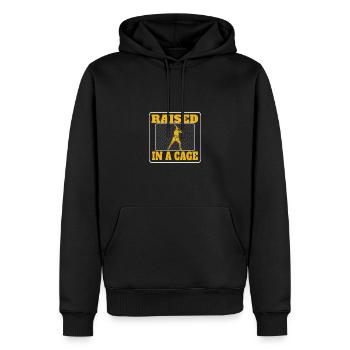 Élevé dans une cage Passion pour l’entraînement de baseball - Sweat à capuche Premium bio Homme - noir - Devant - Nico (187cm)