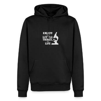 Enjoy the Little Things in Life Microscope - Men’s Premium Organic Hoodie - black - Front - Nico (187cm)