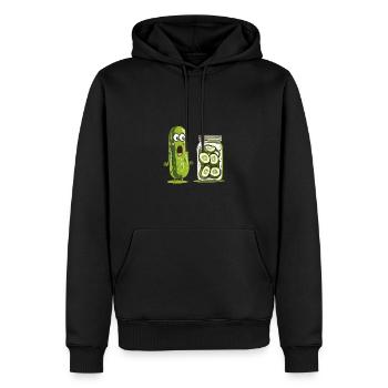 Lustige Gurke Staunt Über Eingelegte Verwandte - Männer Premium Bio Hoodie - Schwarz - Vorne - Nico (187cm)