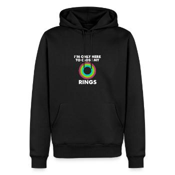 Ich Bin Nur Hier Um Meine Ringe Zu Schließen - Männer Premium Bio Hoodie - Schwarz - Vorne - Nico (187cm)