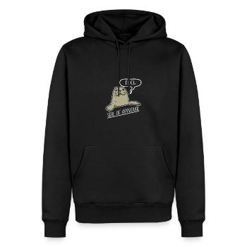 Joli sceau avec un joli sceau d’approbation - Sweat à capuche Premium bio Homme - noir - Devant - Nico (187cm)