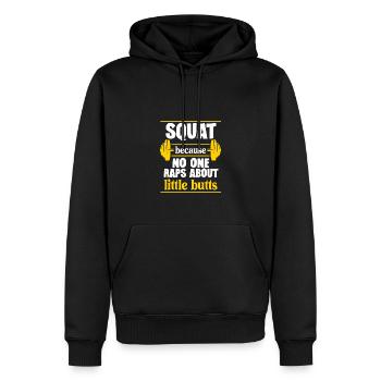 Accroupissez-vous parce que personne ne rappe sur les petits culs - Sweat à capuche Premium bio Homme - noir - Devant - Nico (187cm)