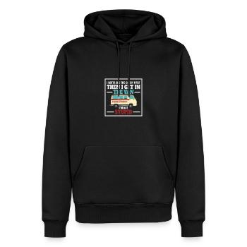 Je dois d'abord voir les bonbons, puis grimper - Sweat à capuche Premium bio Homme - noir - Devant - Nico (187cm)