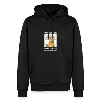 Wanted For 93 Felonies Across The Country - Männer Premium Bio Hoodie - Schwarz - Vorne - Nico (187cm)