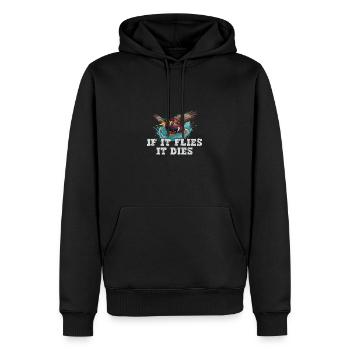 Wenn Es Fliegt, Stirbt Es Entenjäger Stilvolles - Männer Premium Bio Hoodie - Schwarz - Vorne - Nico (187cm)