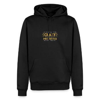 You don't have to be crazy to work at the post office - Men’s Premium Organic Hoodie - black - Front - Nico (187cm)