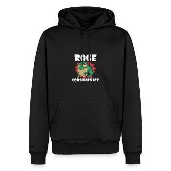 Rage Consumes Me Frosch Humor Cartoon - Männer Premium Bio Hoodie - Schwarz - Vorne - Nico (187cm)