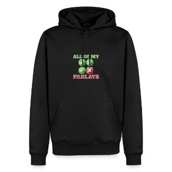 Parlay Passion pour les paris sportifs et la chance - Sweat à capuche Premium bio Homme - noir - Devant - Nico (187cm)