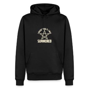 Je ne suis pas né, j’ai été convoqué - Sweat à capuche Premium bio Homme - noir - Devant - Nico (187cm)