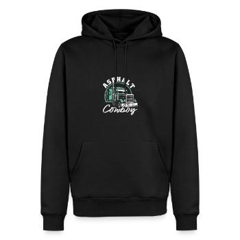 Asphalt Cowboy Trucker Motif - Men’s Premium Organic Hoodie - black - Front - Nico (187cm)