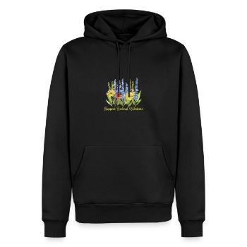 Unterstütze Bundesarbeiter Blumenmotiv - Männer Premium Bio Hoodie - Schwarz - Vorne - Nico (187cm)