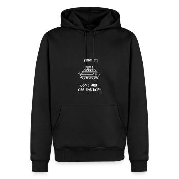 KREUZFAHRTSCHIFF - WHITE AND MAUVE KREUZFAHRTSCHIFF - Männer Premium Bio Hoodie - Schwarz - Vorne - Nico (187cm)