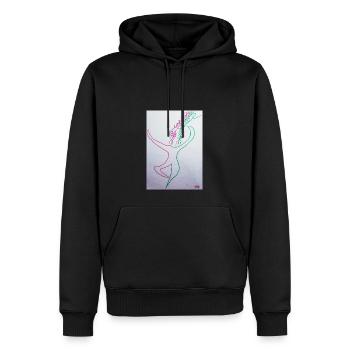 Girly Pop-Tänzerin mit knalligen Elektro-Pop-Farben - Männer Premium Bio Hoodie - Schwarz - Vorne - Nico (187cm)