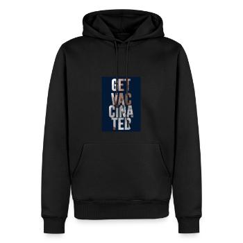 Entwerfen Sie kreative Collage Impfstoffe 1 - Männer Premium Bio Hoodie - Schwarz - Vorne - Nico (187cm)