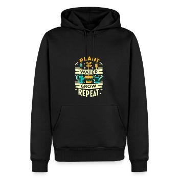 Pflanze Wasser Wachsen Wiederholen - Männer Premium Bio Hoodie - Schwarz - Vorne - Nico (187cm)