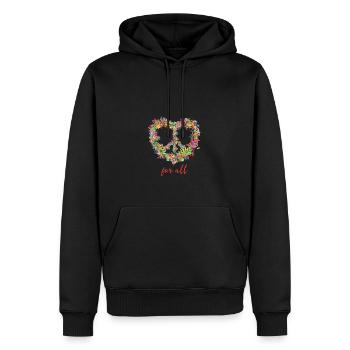 Love Flowers Liebe Blumen Peace Hippy Bunt Herz - Männer Premium Bio Hoodie - Schwarz - Vorne - Nico (187cm)