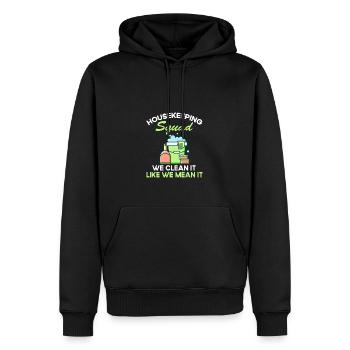 Nettoyant ménager Femme de ménage Tee Humo - Sweat à capuche Premium bio Homme - noir - Devant - Nico (187cm)